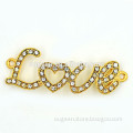 double loop letter love adapting piece alloy jewelry necklace and bracelet accessories with stone